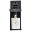 Nuvo Corning 1-Lgt Medium Wall Lantern - Matte Black / Clear Glass 60/7371